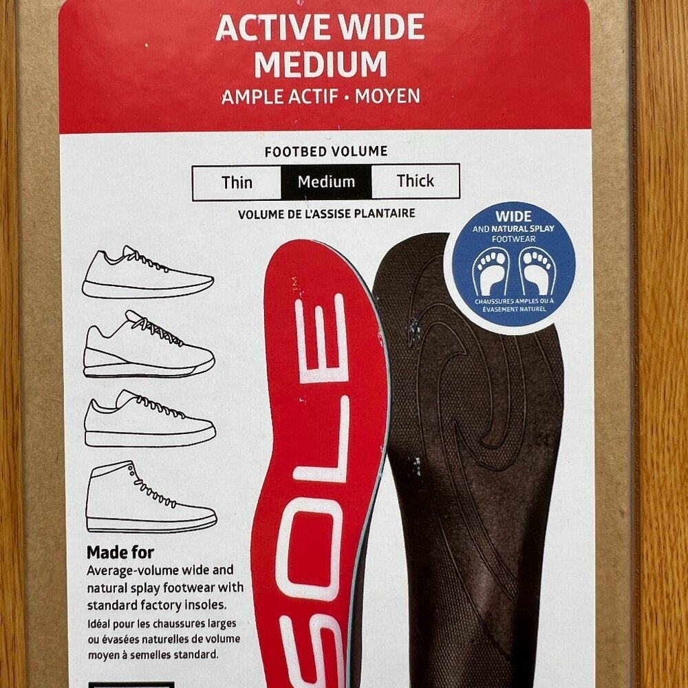 SOLE Active Wide Medium Shoe Inserts - Women's 7 / Men's 5